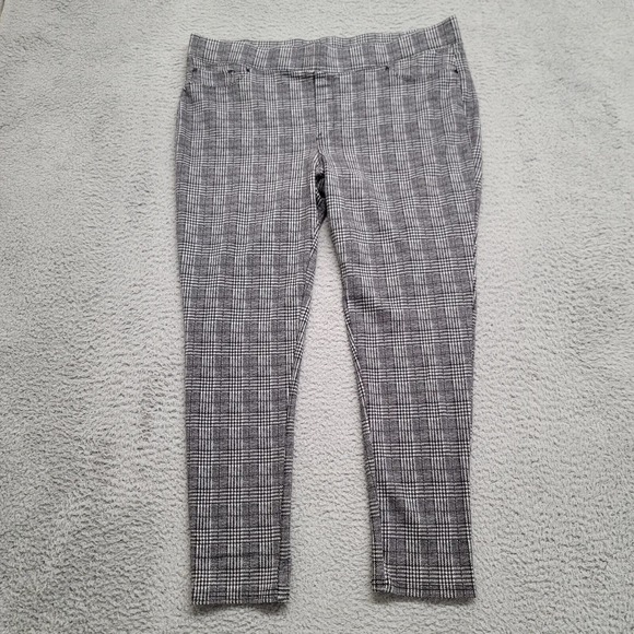 Seven 7 Pants Womens XXL Gray Pull‎ on Leggings Houndstooth Plaid Stretch Casual - Picture 1 of 14